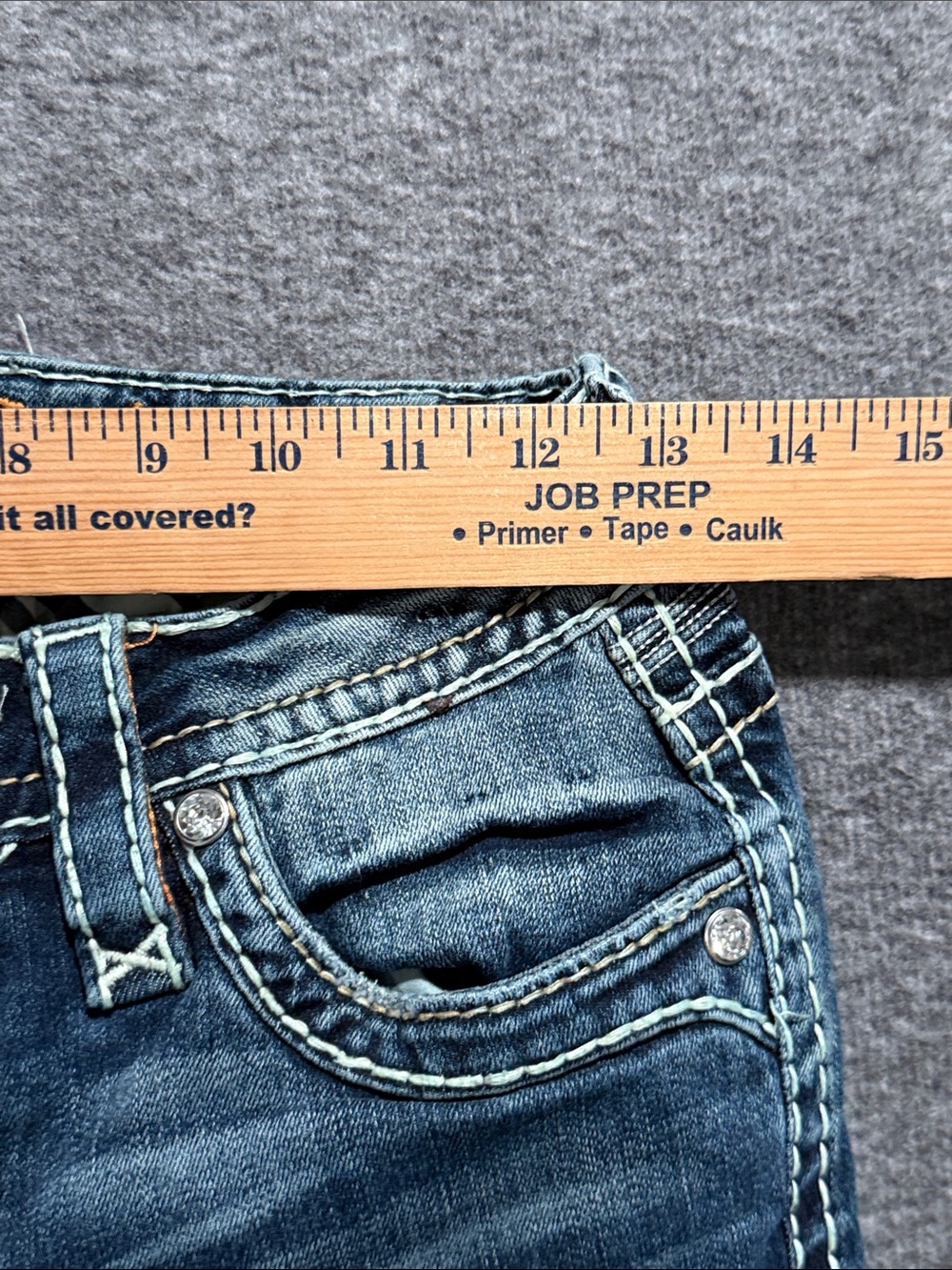 Rock Revival Priya Straight Blue Distressed Embellished Denim Jeans Women's 25 - Picture 6 of 8
